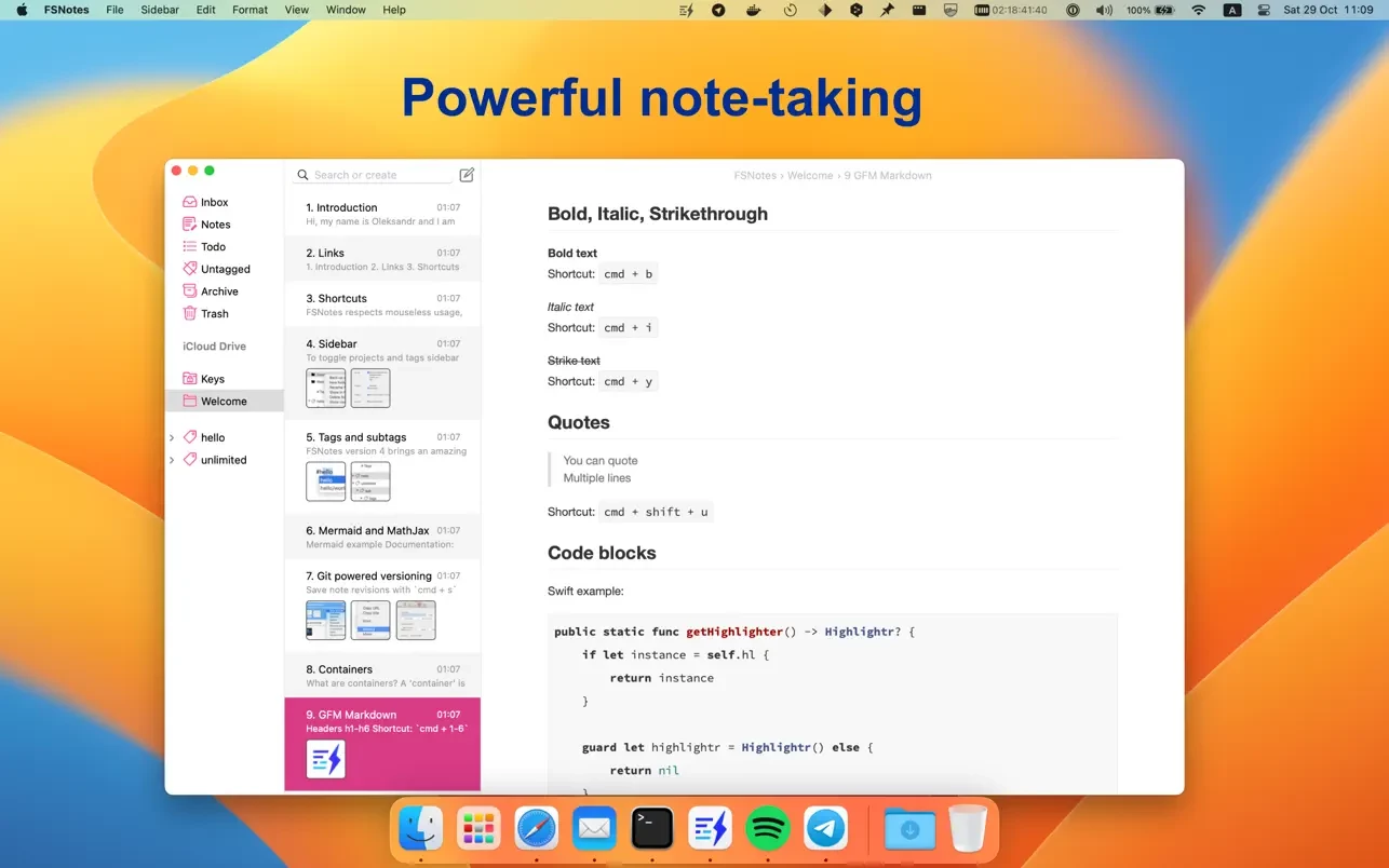 FSNotes 纯文本笔记管理器